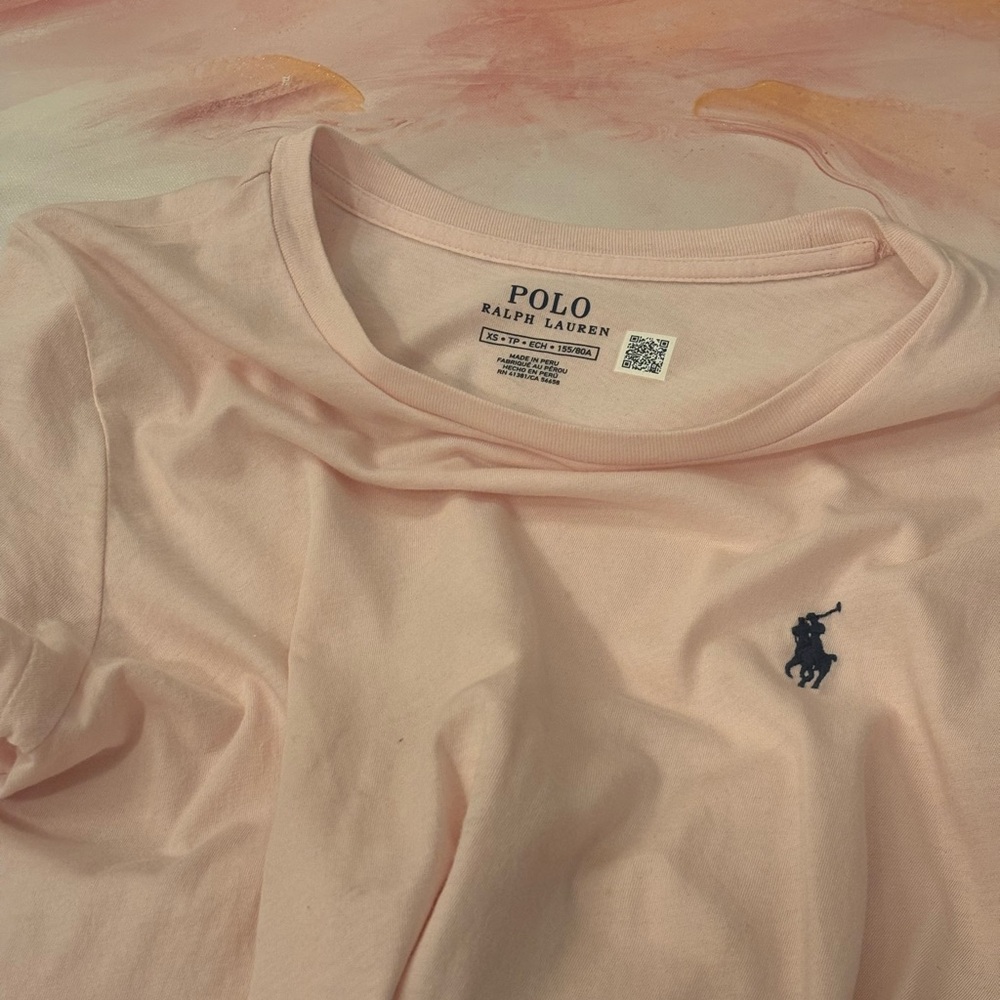 Cute Baby Pink RL Tee with Navy Logo